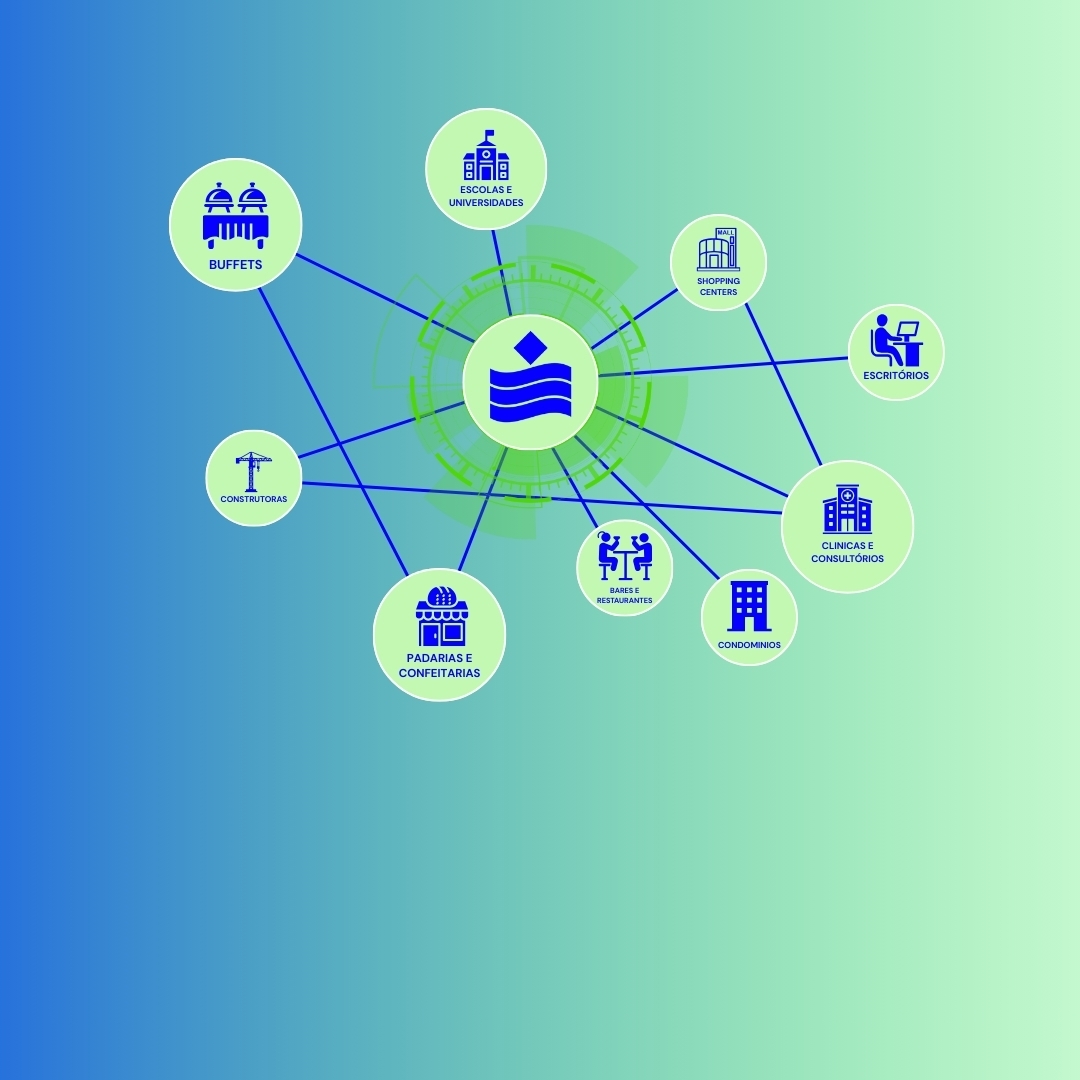 Produtos de limpeza e descartáveis organizados